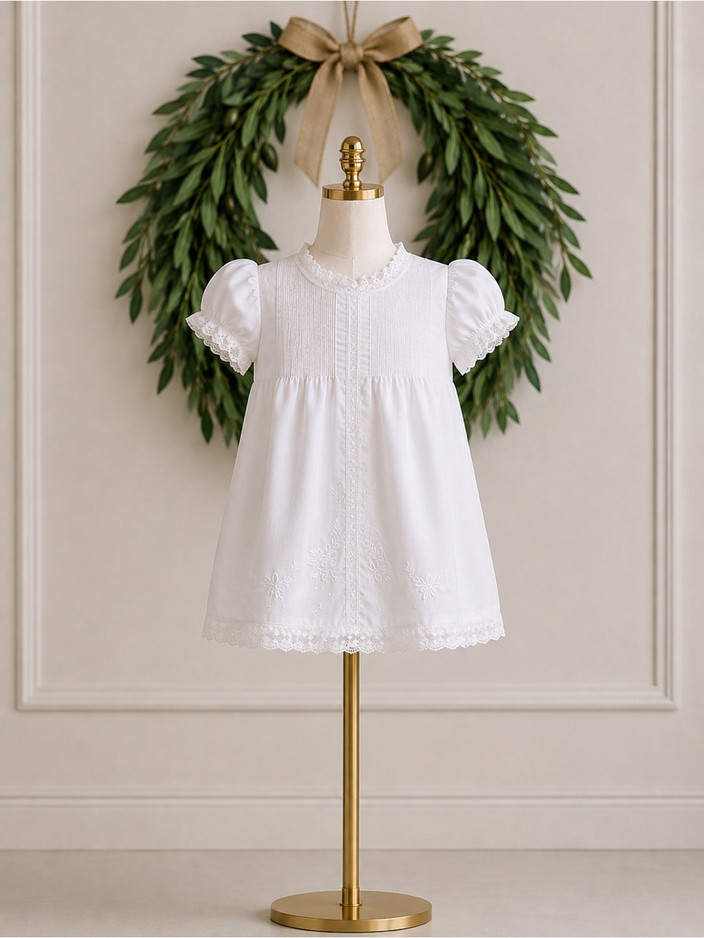 Feltman Brothers Vintage White Embroidered Heirloom Slip & Dress
